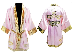 Kanong Custom Boxing costume, Boxing Robe : Pink Lai Thai